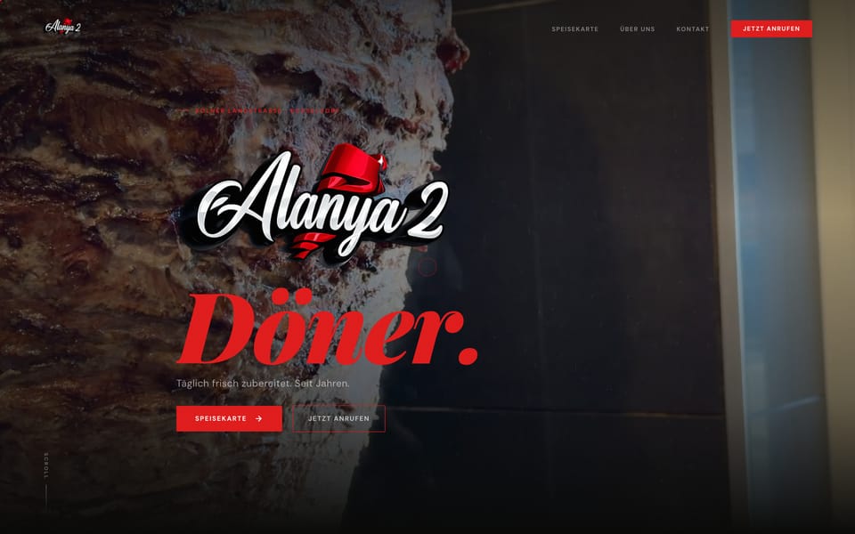 Screenshot der Website Alanya 2 Döner