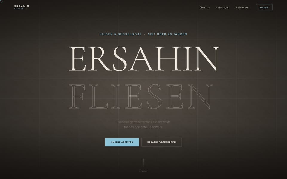 Screenshot der Website ERSAHIN Fliesen