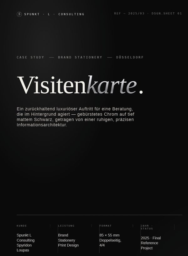 Visitenkarten-Gestaltung für S Punkt L Consulting